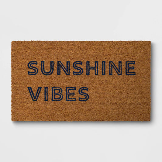 1'4"x2'4" Sunshine Vibes Rectangular Outdoor Doormat Dark Blue