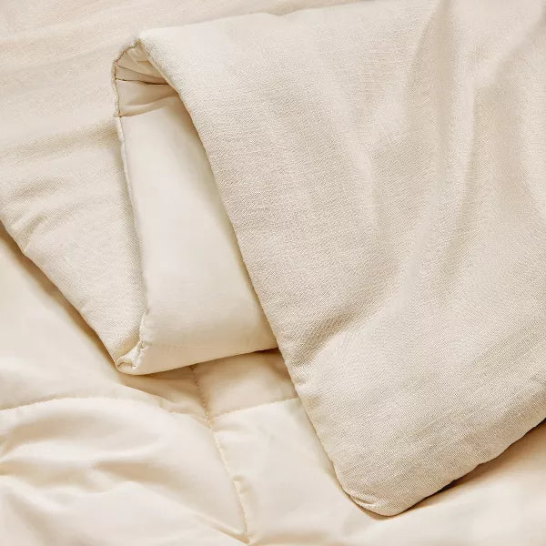 Heavyweight Linen Blend Comforter & Sham Set - Full/Queen