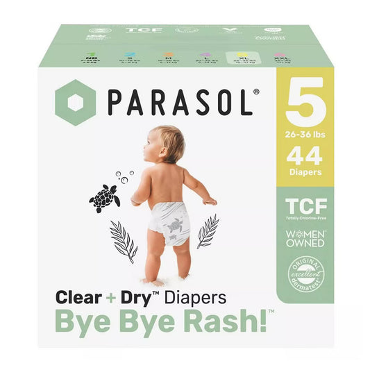 Parasol Chlorine-Free Diapers with Rash Shield Protection - Size 5, Count 44