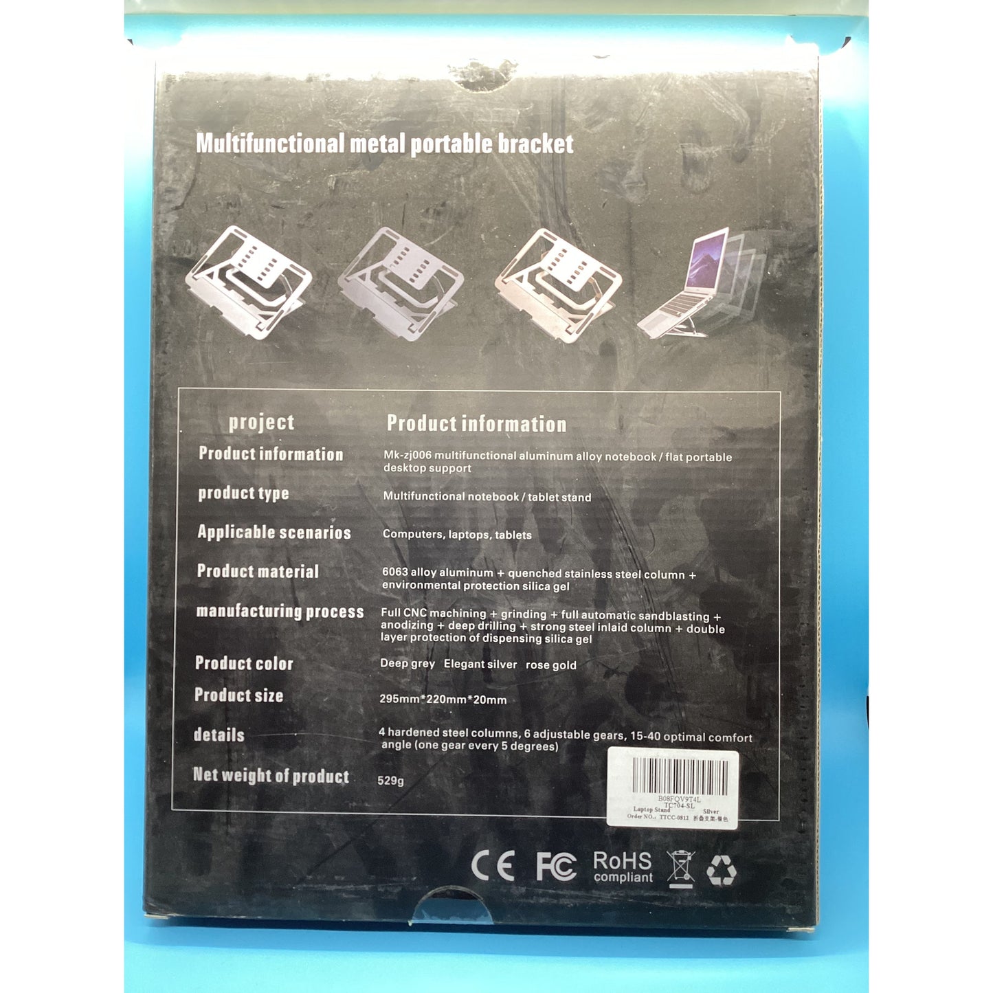 Aluminum Laptop Stand, Ergonomic Detachable Computer Stand - T&S Outlets