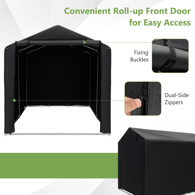 7 x 5.2FT Storage Shelter Outdoor Bike Tent with Waterproof Cover and Zipper Door