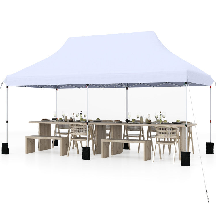 10 X 20 FT Pop up Canopy Tent Foldable Portable Outdoor Gazebo with Carry Bag