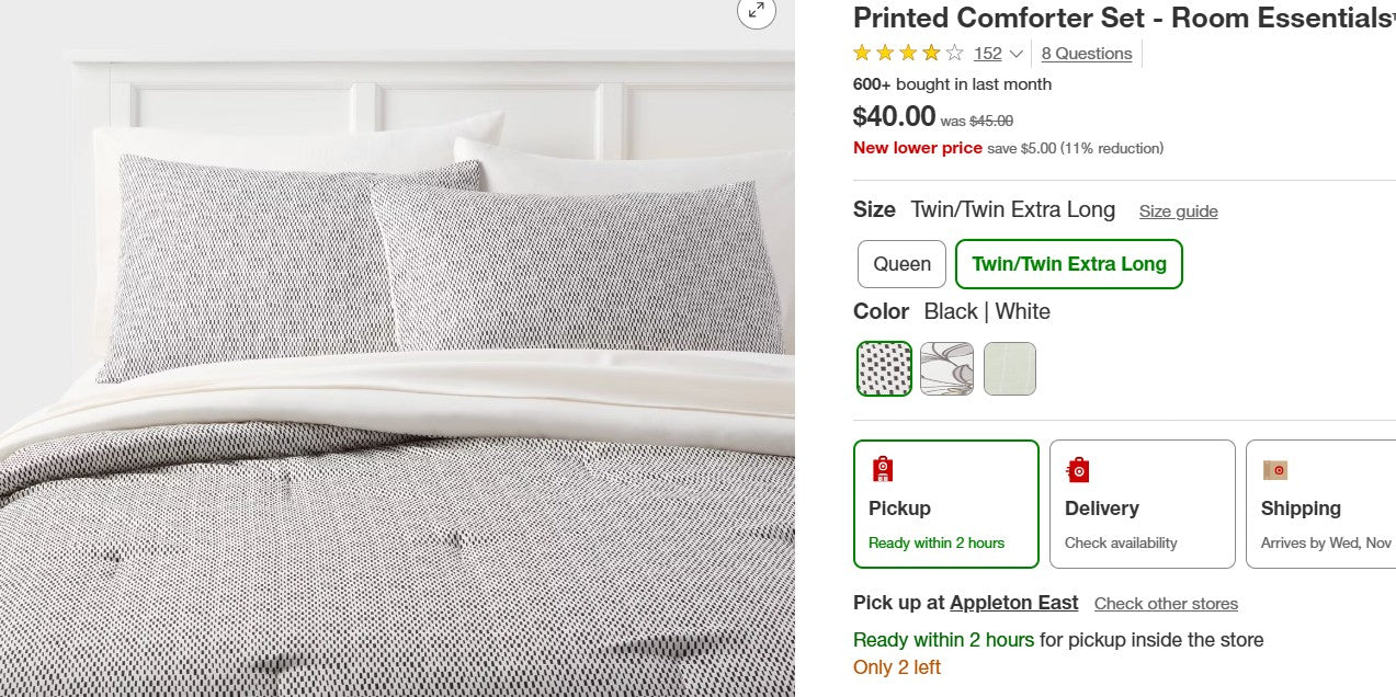 Twin/Twin XL - Printed Comforter Set - Room Essentials