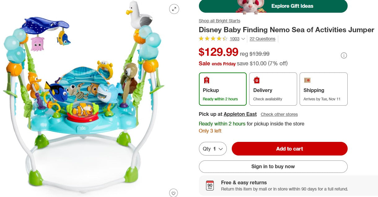 Disney Baby Finding Nemo Sea of Activities Jumper