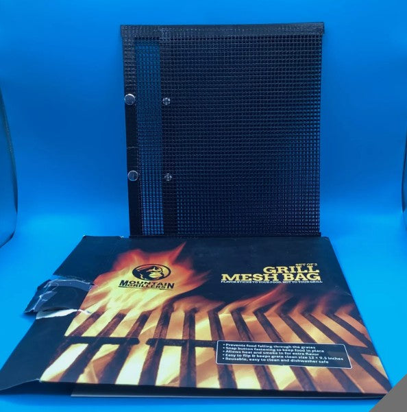 Mountain Grillers Set of 2 BBQ Mesh Grill Bags -(12.83 x 11.73-Inch)