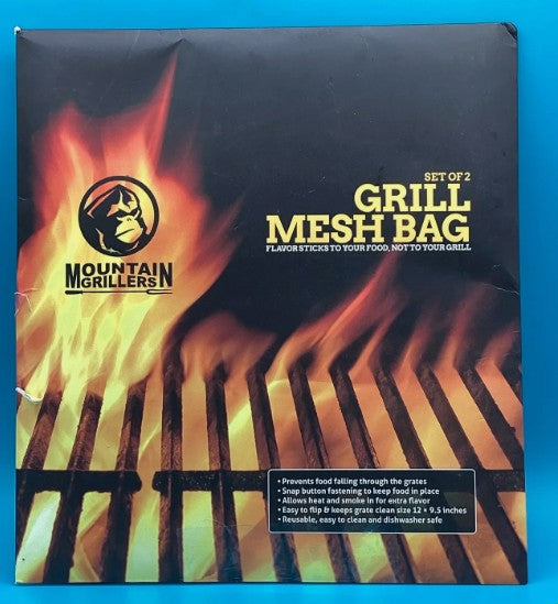 Mountain Grillers Set of 2 BBQ Mesh Grill Bags -(12.83 x 11.73-Inch)