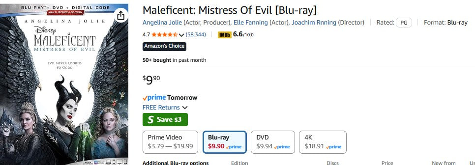Maleficent: Mistress Of Evil [Blu-ray]