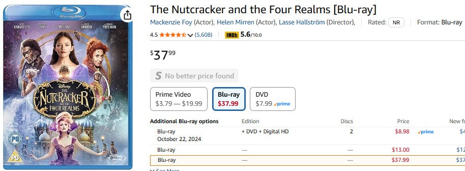 The Nutcracker and the Four Realms [Blu-ray]
