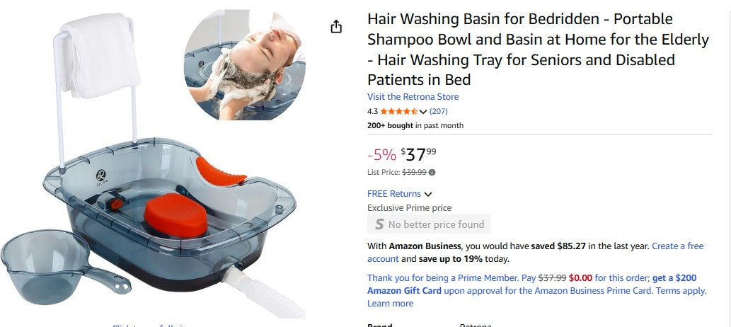 Hair Washing Basin for Bedridden - Portable Shampoo Bowl and Basin at Home