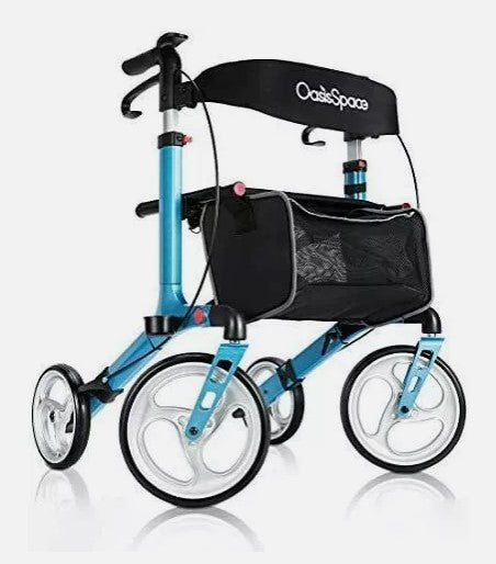 OasisSpace Aluminum Scooter w 10'' Wheels and Seat Compact Lightweight