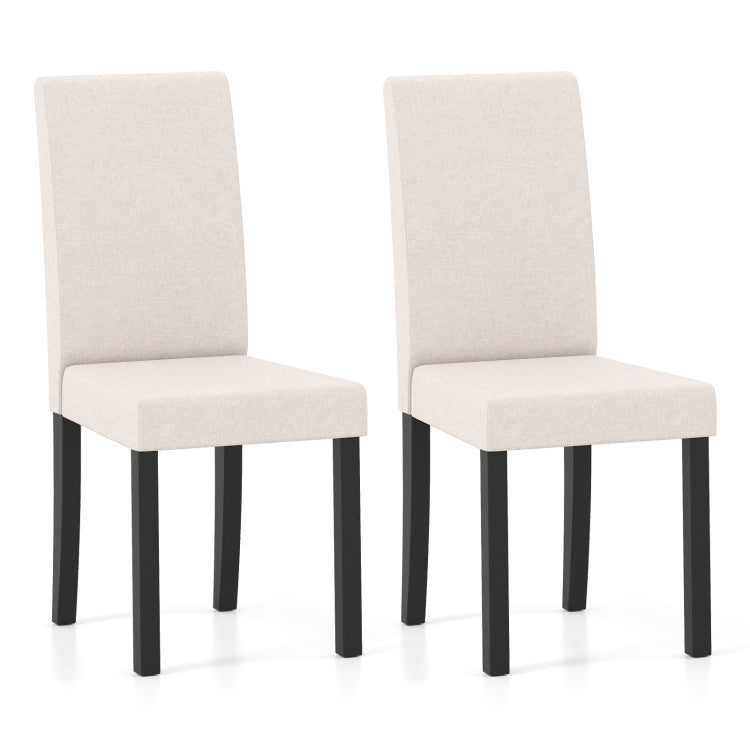 Set of 2 Dining Chair Mid-Century Modern Fabric Upholstered Parson Chairs
