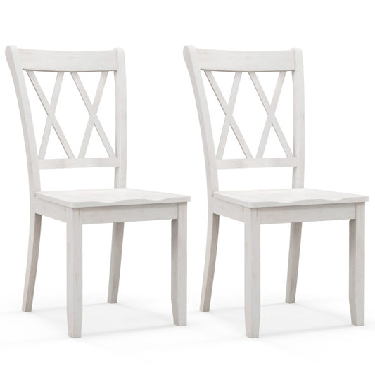 Set of 2 Wooden Dining Chairs Mid Century Farmhouse Retro Kitchen Chairs