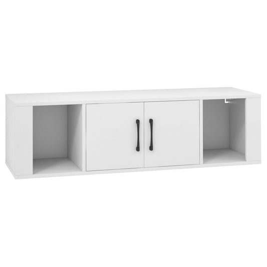 Wall Mounted Floating 2 Door Desk Hutch Storage Shelves for Kitchen and Living