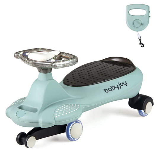 Wiggle Car with Hauling Rope Ride on Toy with Under-Seat Storage