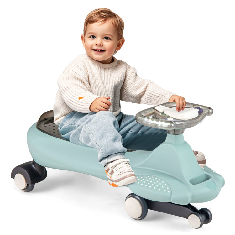 Wiggle Car with Hauling Rope Ride on Toy with Under-Seat Storage