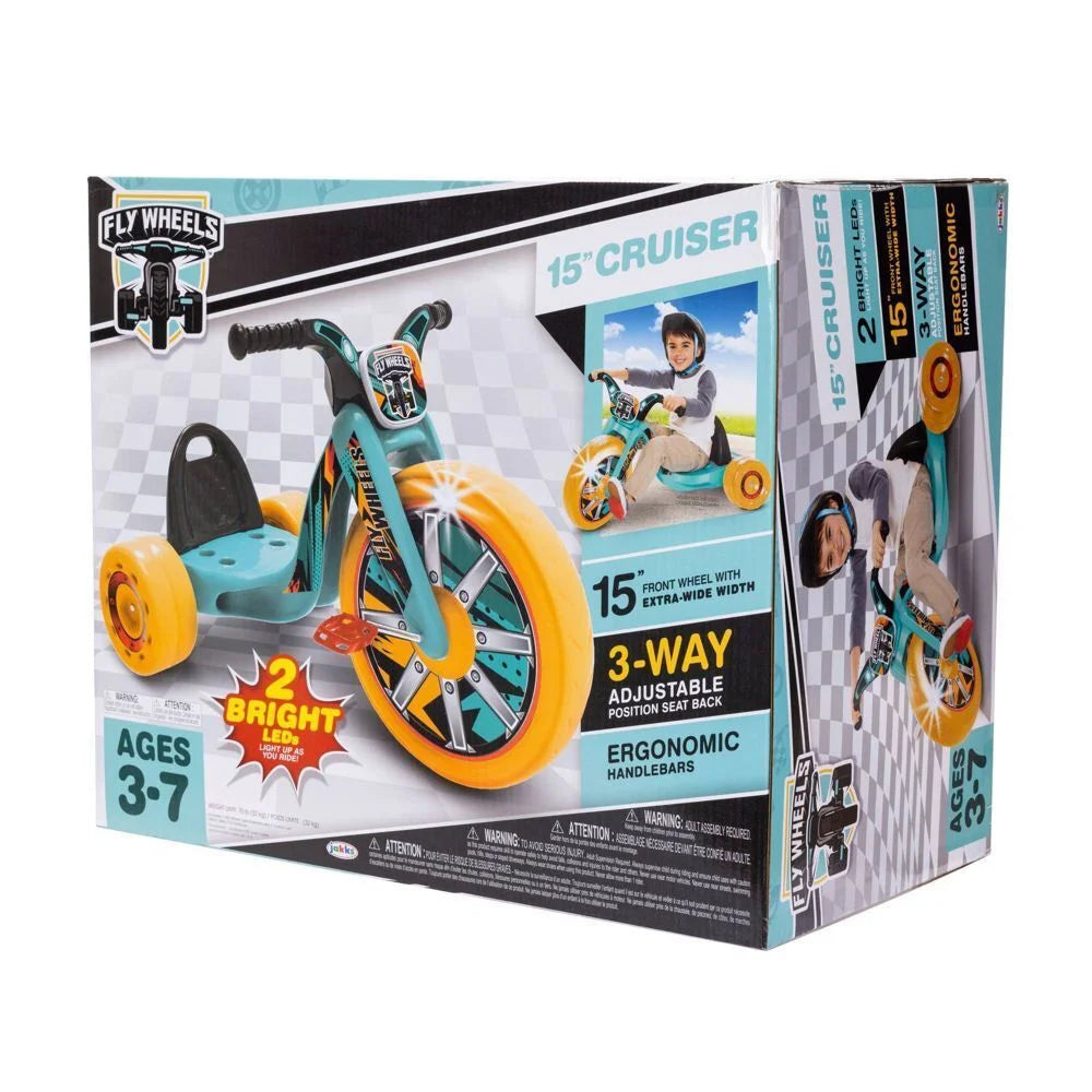 Jakks Pacific 15" Kids Trike LED Lights Seat Fly Wheel Cruiser Tricycle