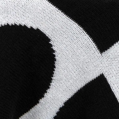 Threshold 60x50" Geometric Jacquard Knit Reversible Throw Blanket, Black